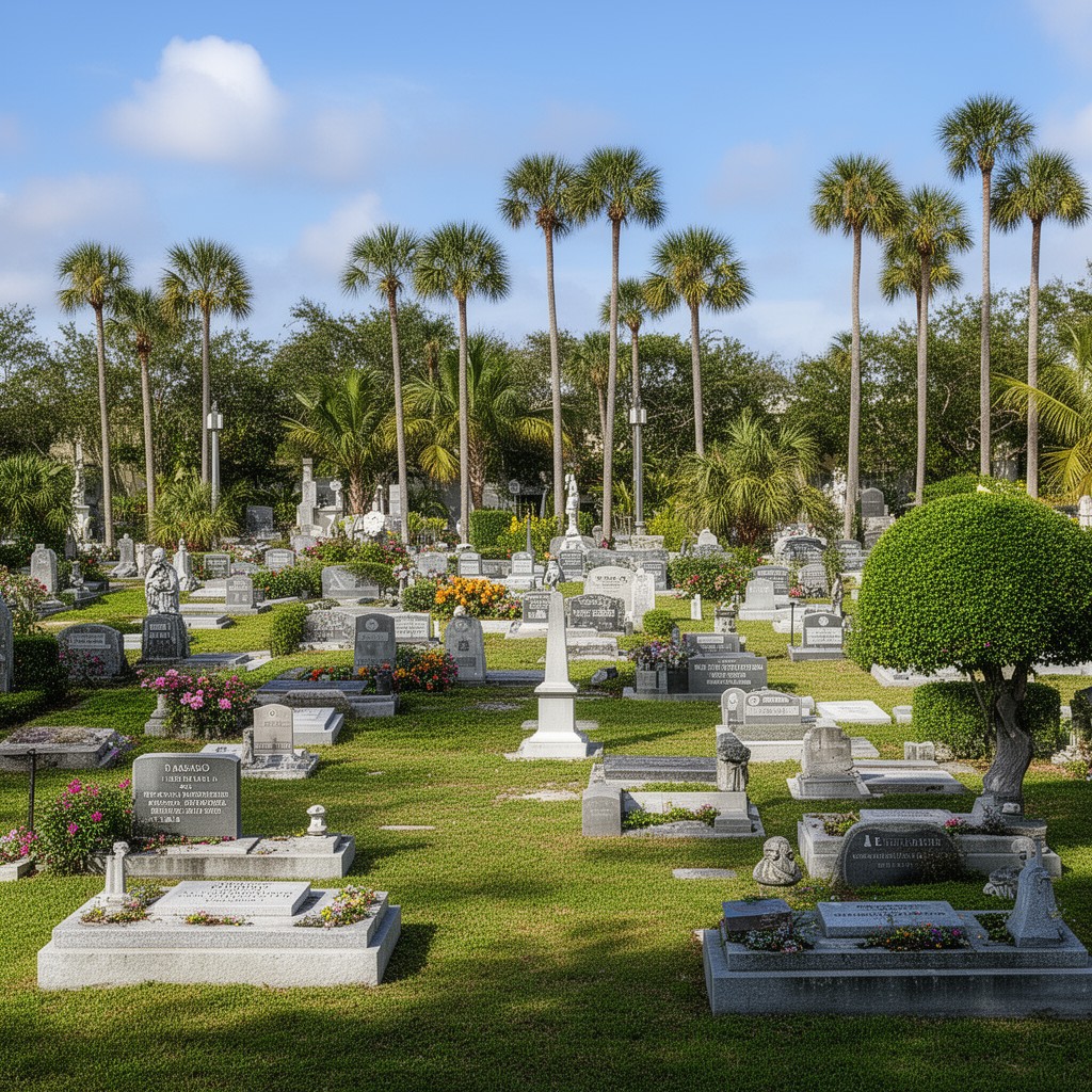 AI-generated illustration of Beth David Memorial Gardens, Hollywood, Florida