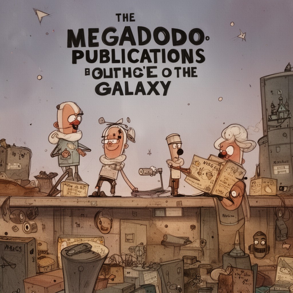 AI-generated illustration of Megadodo Publications