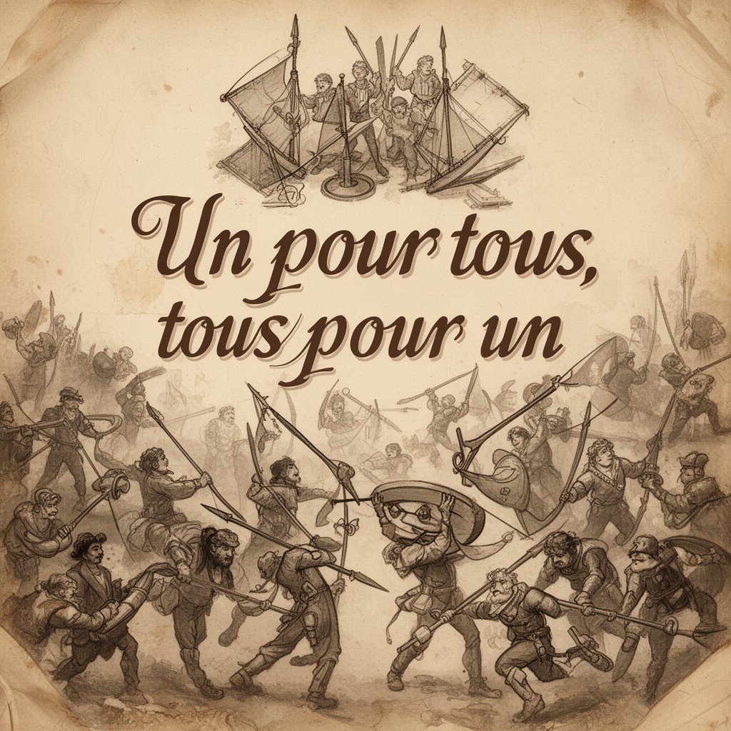 AI-generated illustration of Un pour tous, tous pour un