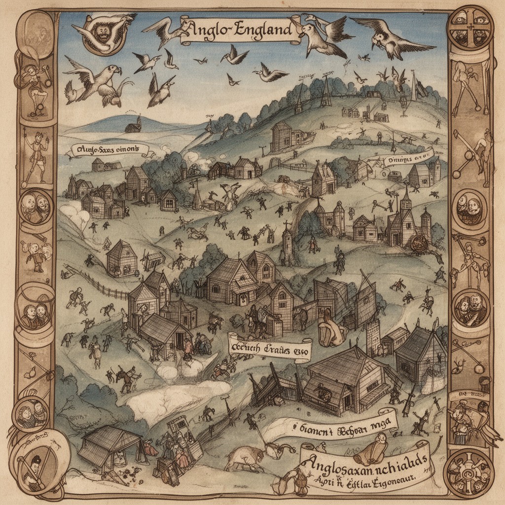 AI-generated illustration of Anglo-Saxon England