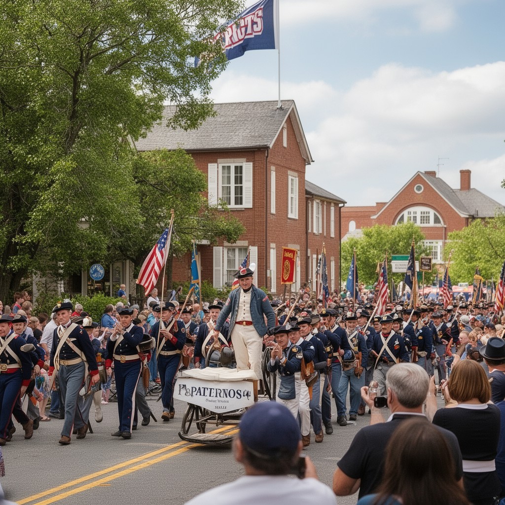 AI-generated illustration of Patriots’ Day Parade in Lexington