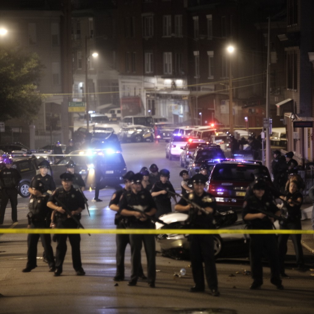 AI-generated illustration of Watertown, Massachusetts shootout