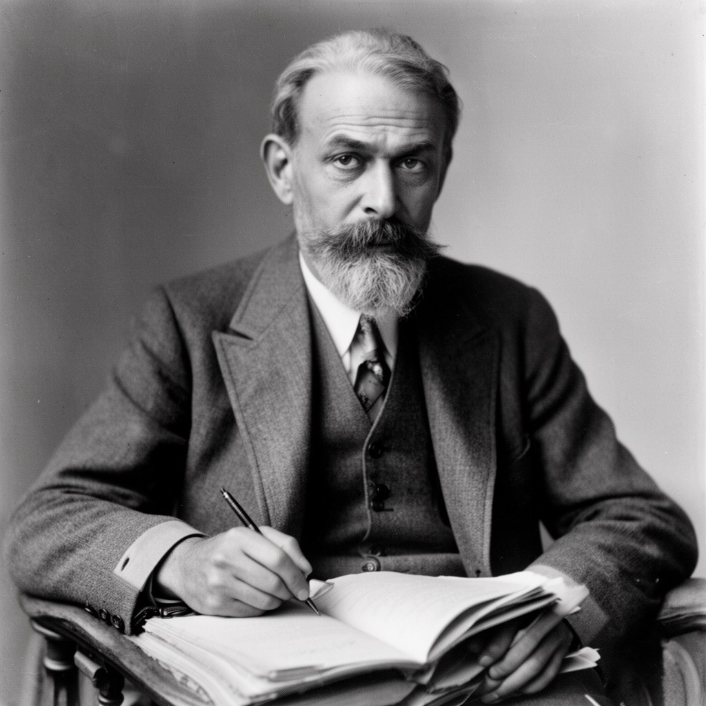 AI-generated illustration of Vicente Blasco Ibáñez