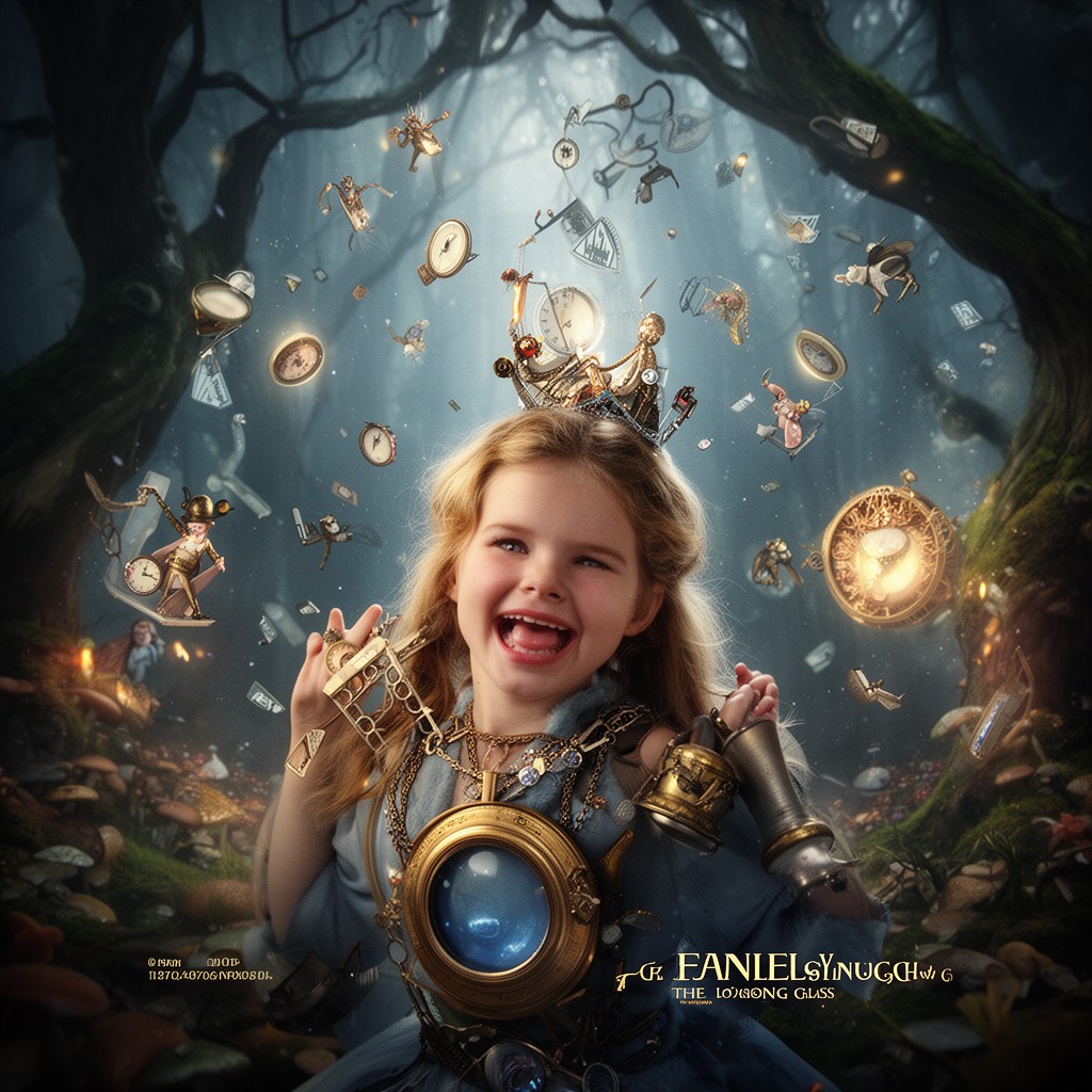 AI-generated illustration of Alice Through the Looking Glass (2016 film)