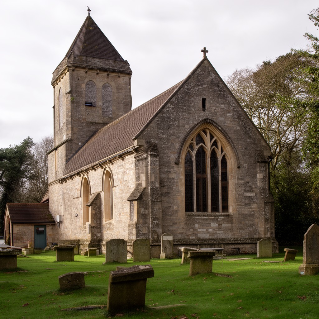 AI-generated illustration of St Luke's Church, Grayshott