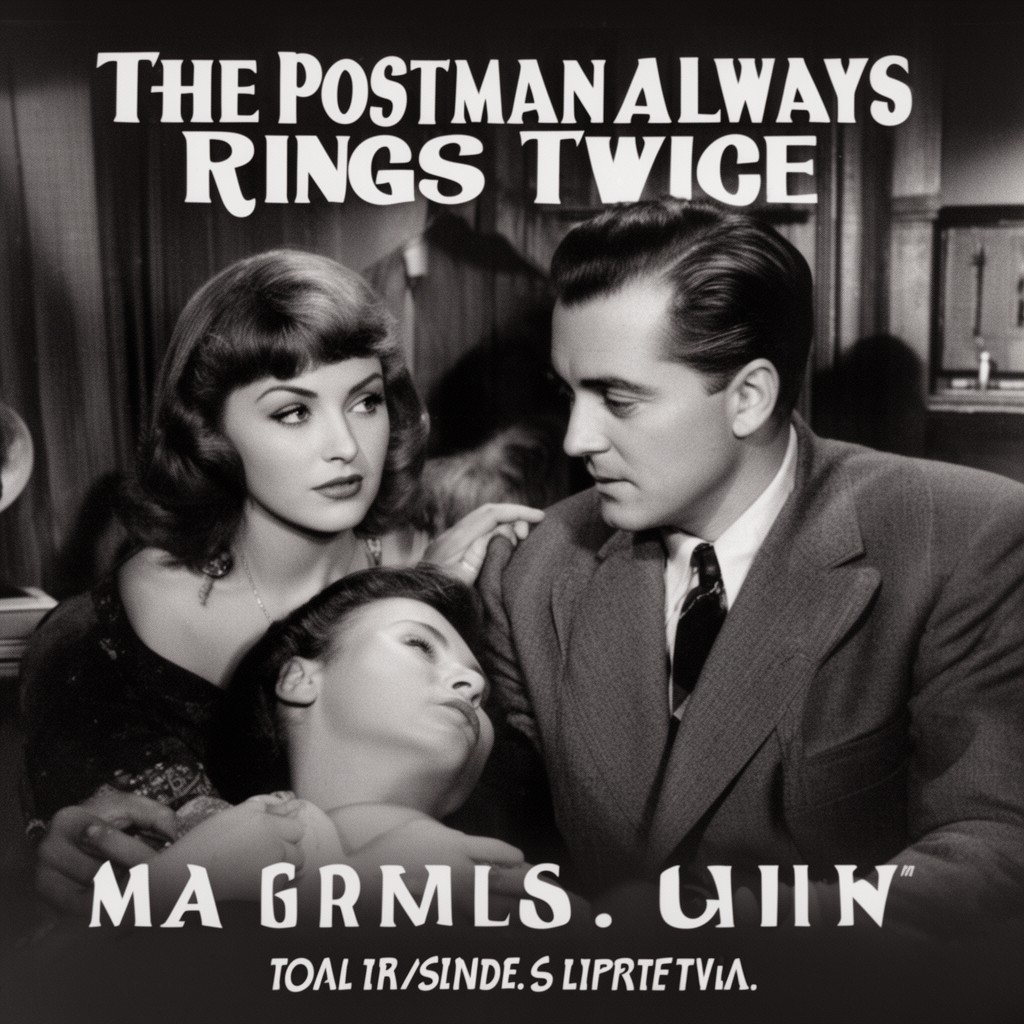 AI-generated illustration of The Postman Always Rings Twice