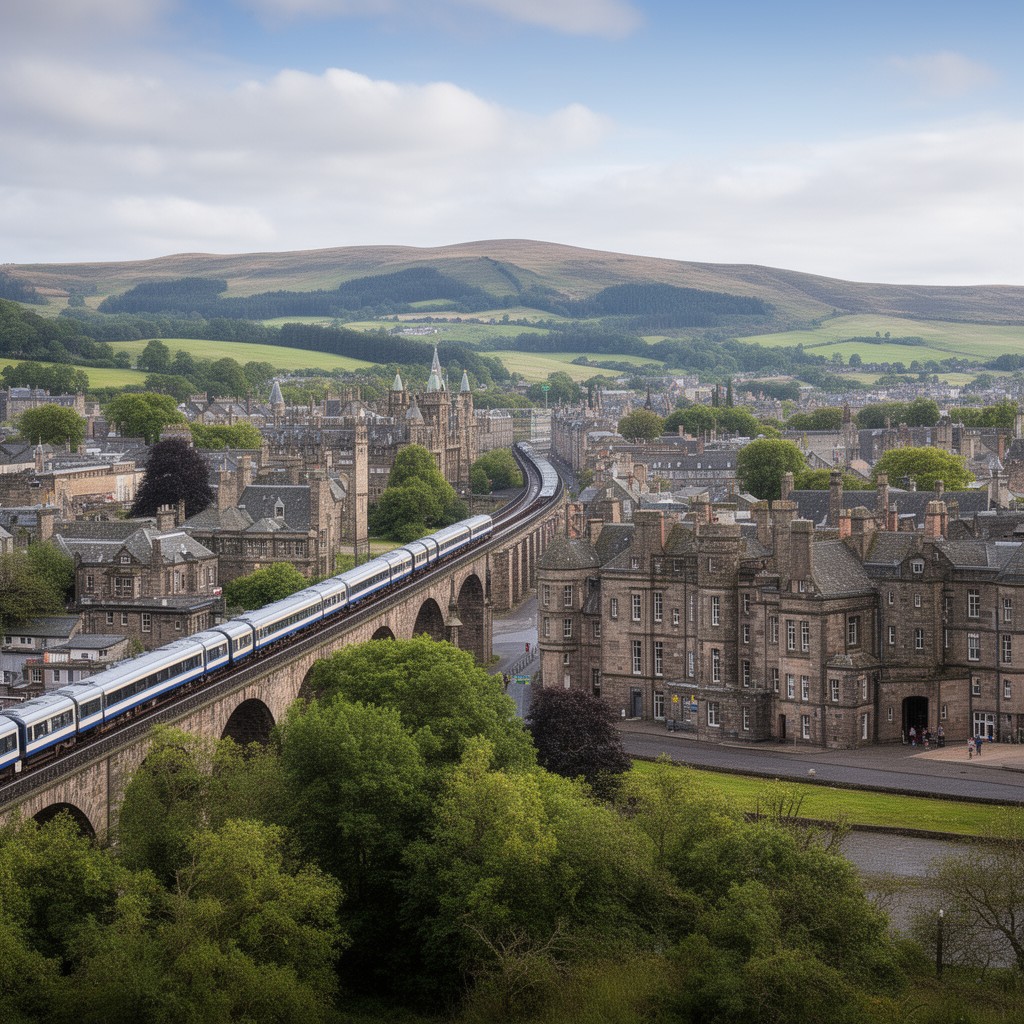 AI-generated illustration of Edinburgh–Dundee route