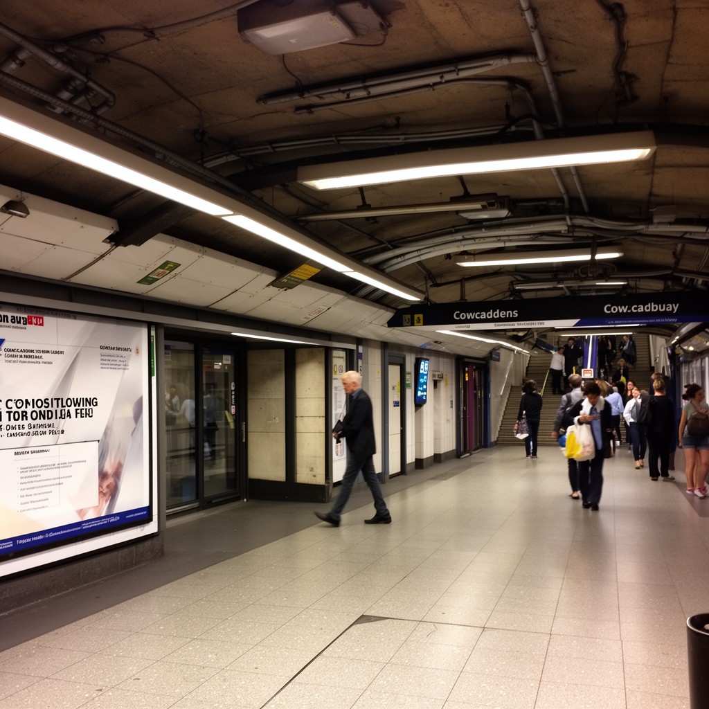AI-generated illustration of Cowcaddens subway station