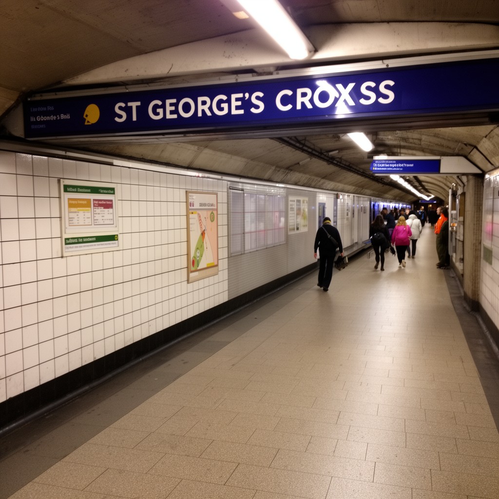 AI-generated illustration of St George's Cross subway station