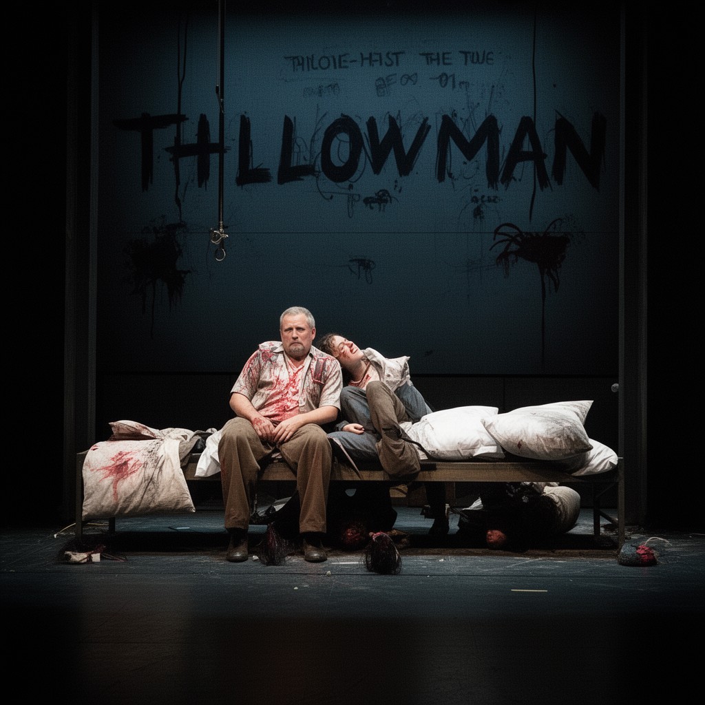 AI-generated illustration of The Pillowman (Broadway production)