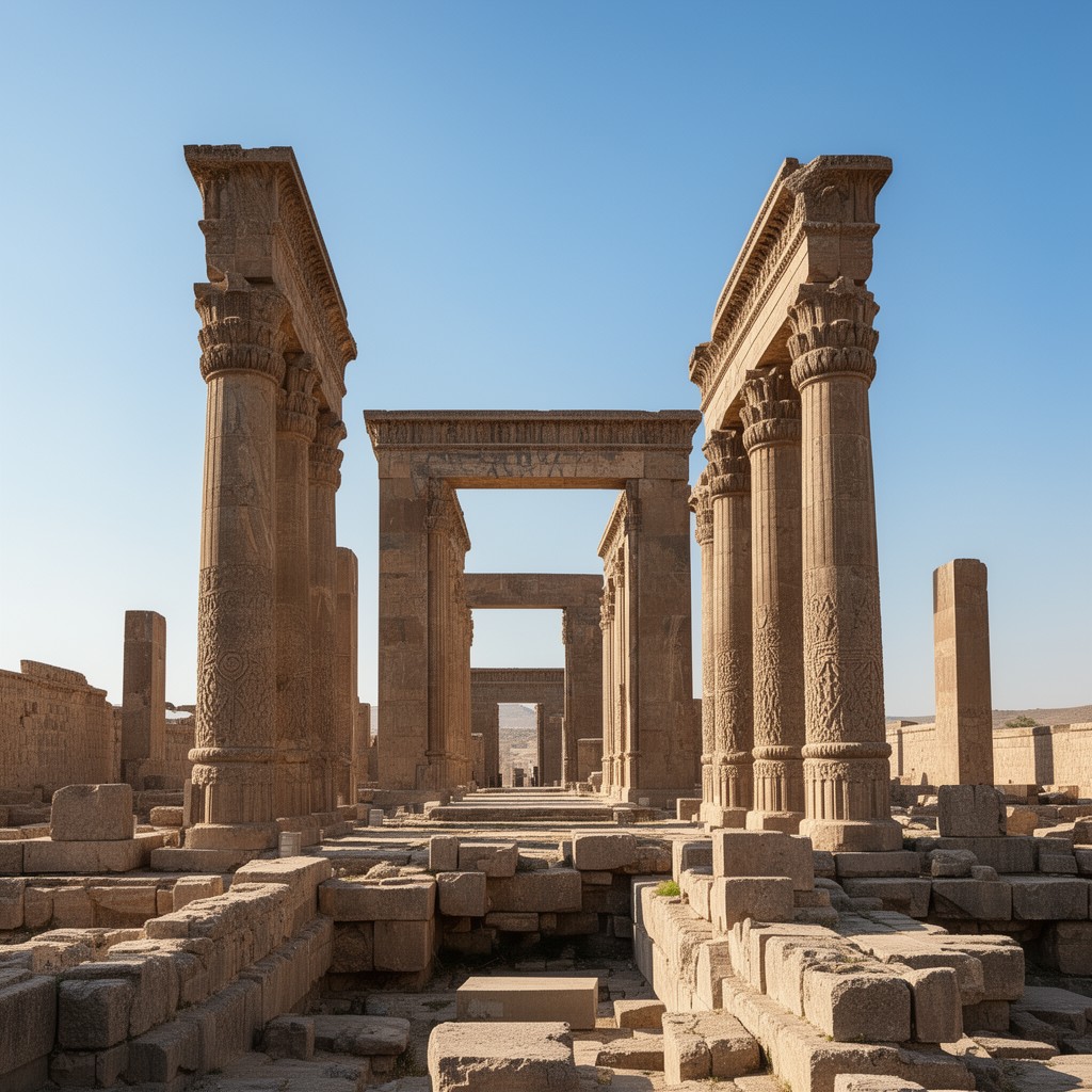 AI-generated illustration of Persepolis terrace
