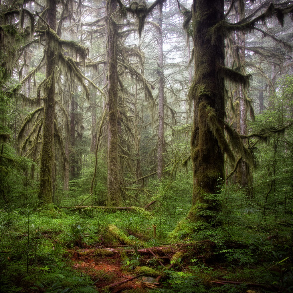 AI-generated illustration of Hoh Rain Forest