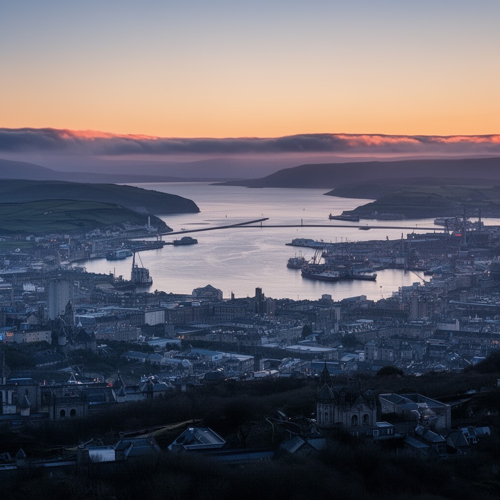 AI-generated illustration of Firth of Forth region