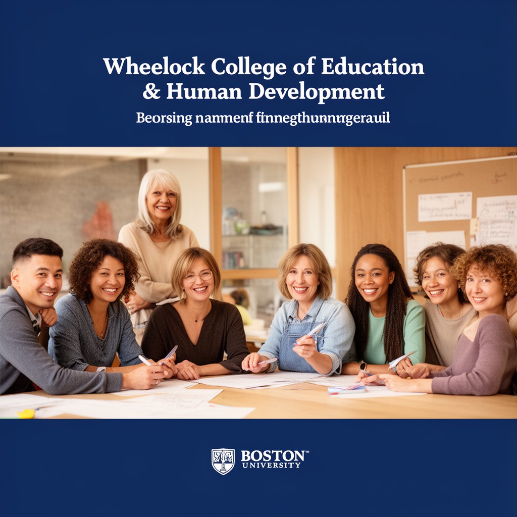 AI-generated illustration of Wheelock College of Education & Human Development