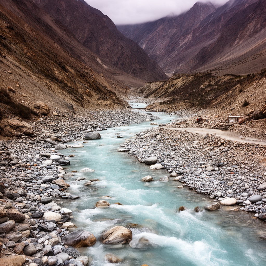 AI-generated illustration of Zanskar River