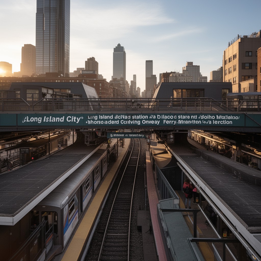 AI-generated illustration of Long Island City station