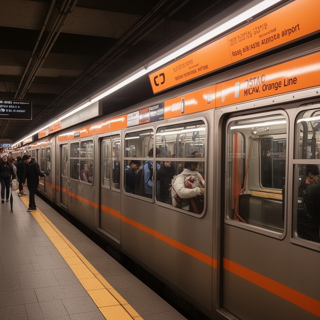 AI-generated illustration of CTA Orange Line