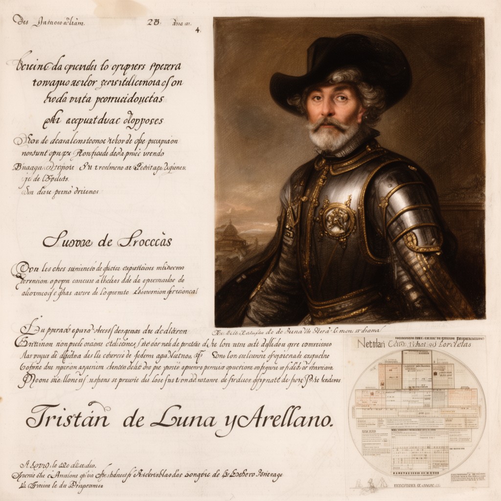 AI-generated illustration of Tristán de Luna y Arellano