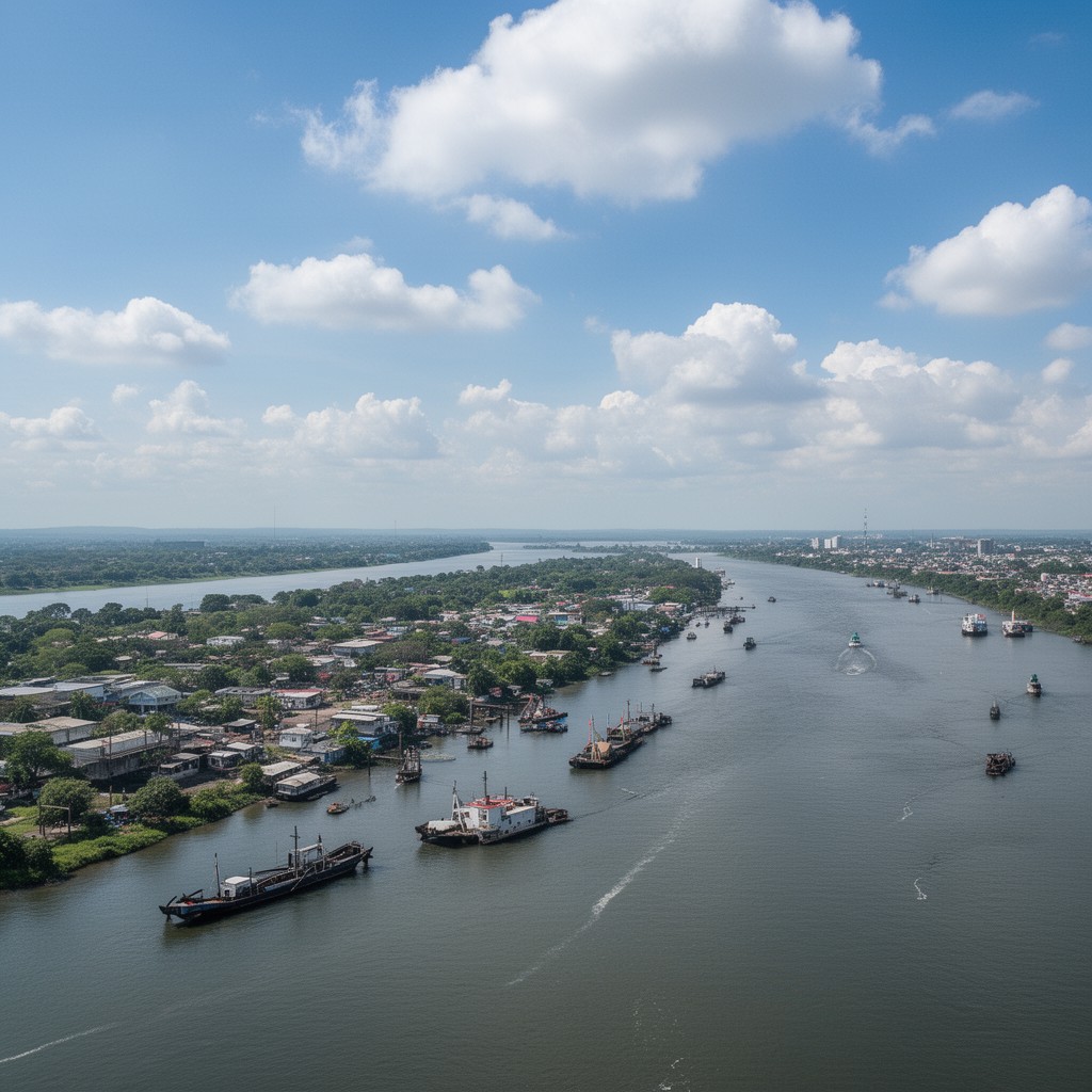 AI-generated illustration of Coatzacoalcos River