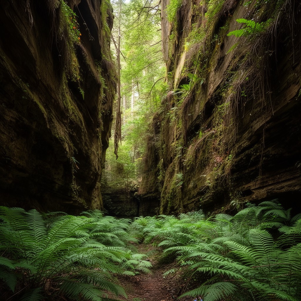 AI-generated illustration of Fern Canyon