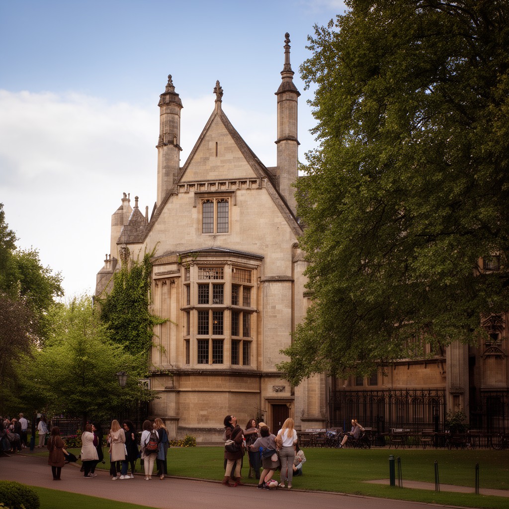 AI-generated illustration of Lady Margaret Hall, Oxford