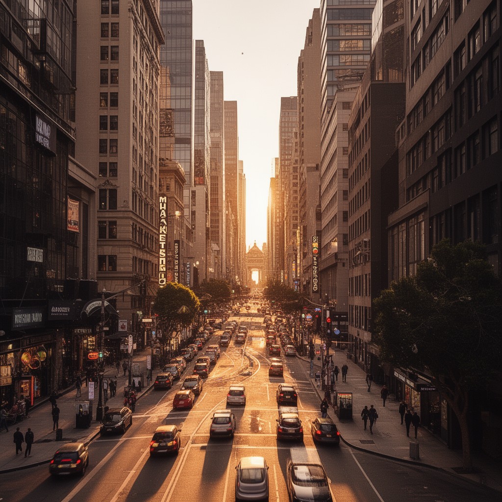 AI-generated illustration of Market Street