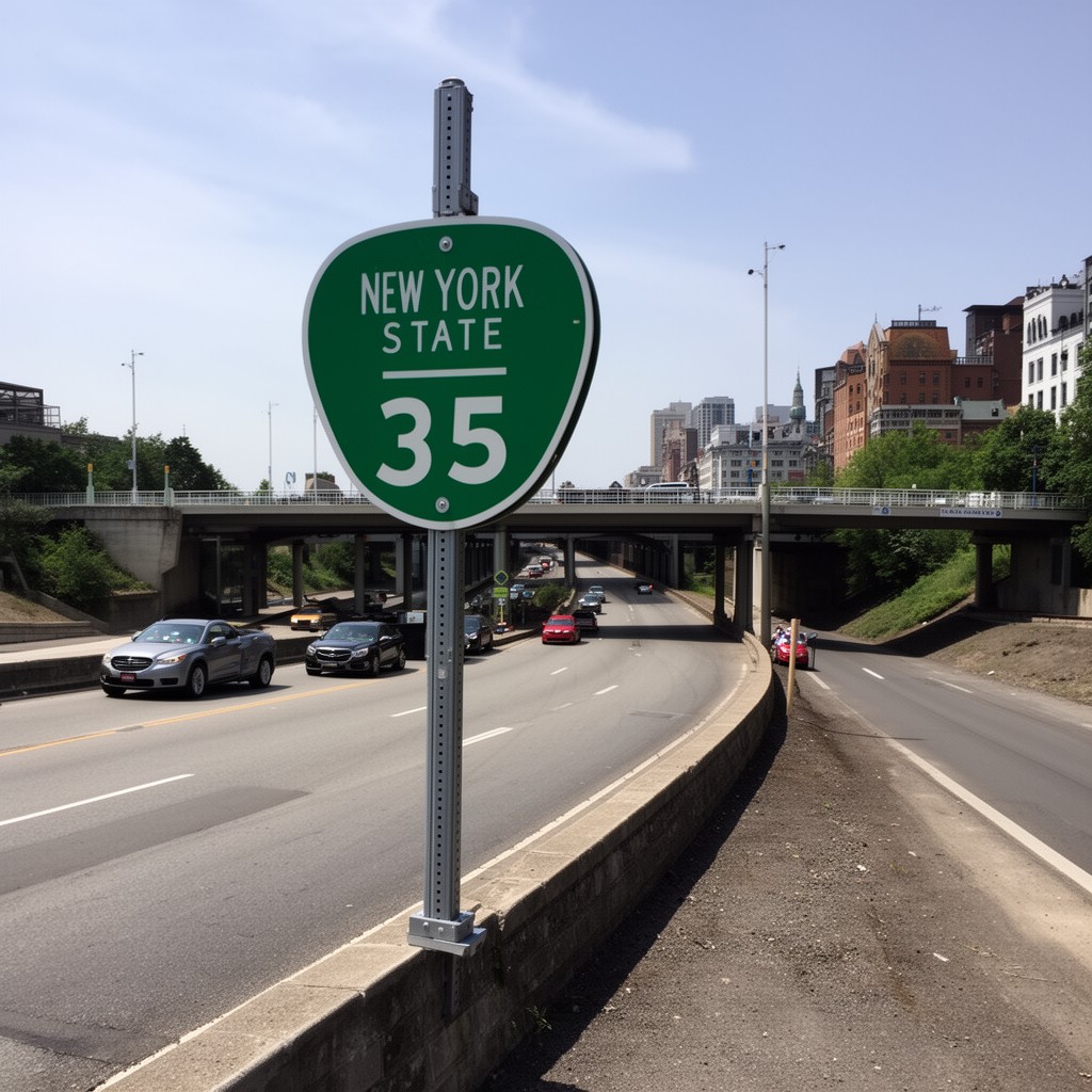 AI-generated illustration of New York State Route 35