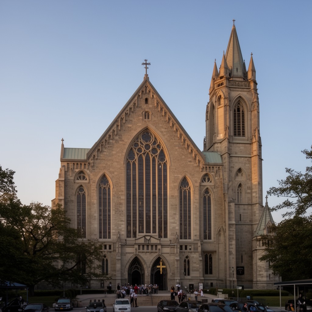 AI-generated illustration of Cadet Chapel, United States Military Academy at West Point