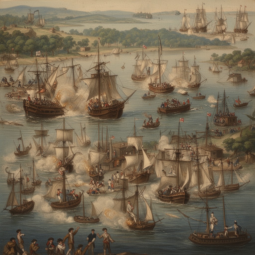 AI-generated illustration of Battle of Valcour Island