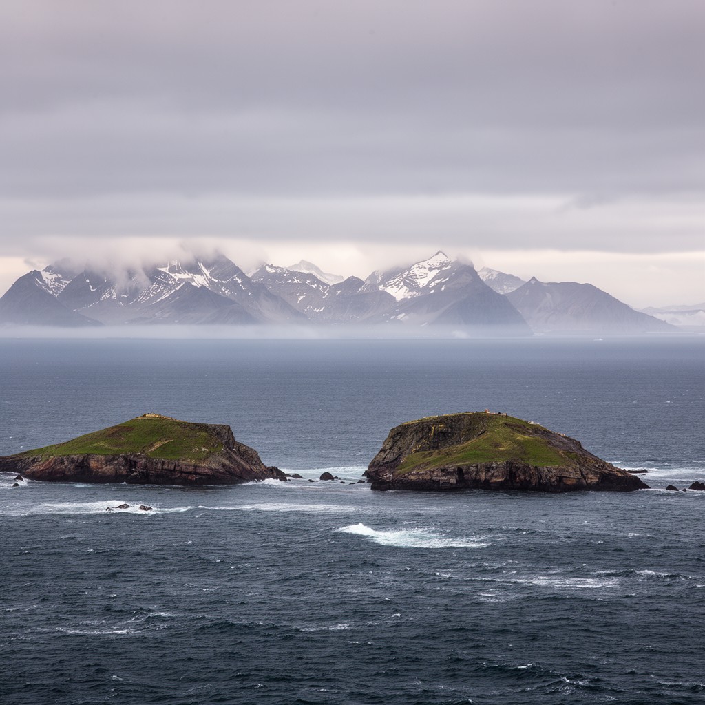 AI-generated illustration of Diomede Islands