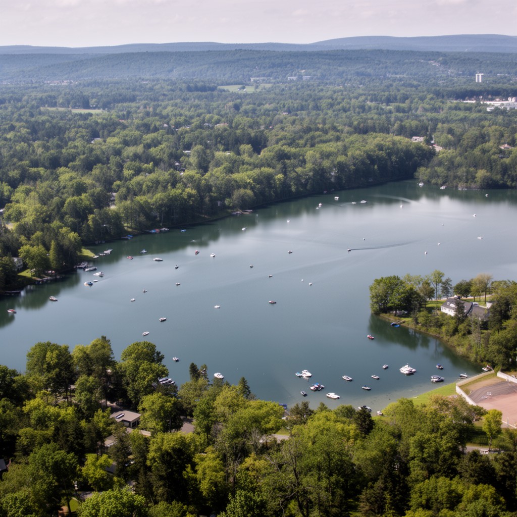 AI-generated illustration of Honeoye Lake