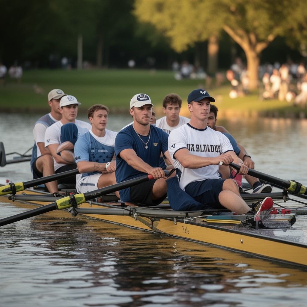 AI-generated illustration of Yale Bulldogs men’s rowing
