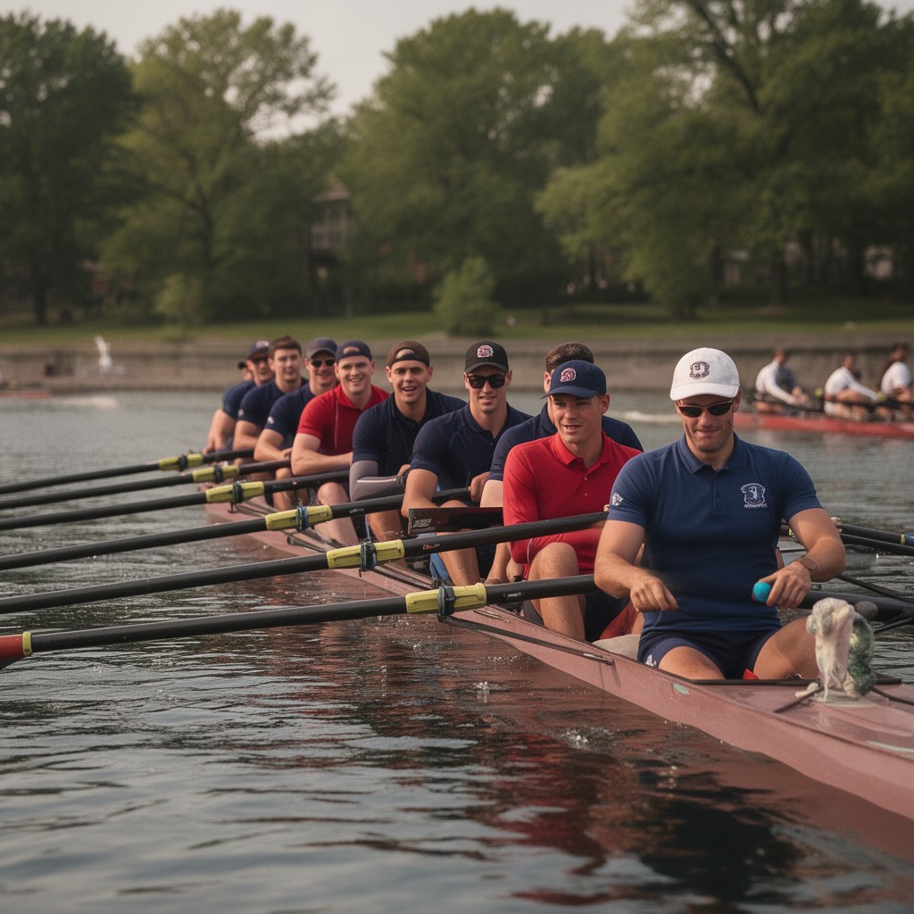 AI-generated illustration of Princeton Tigers men’s rowing