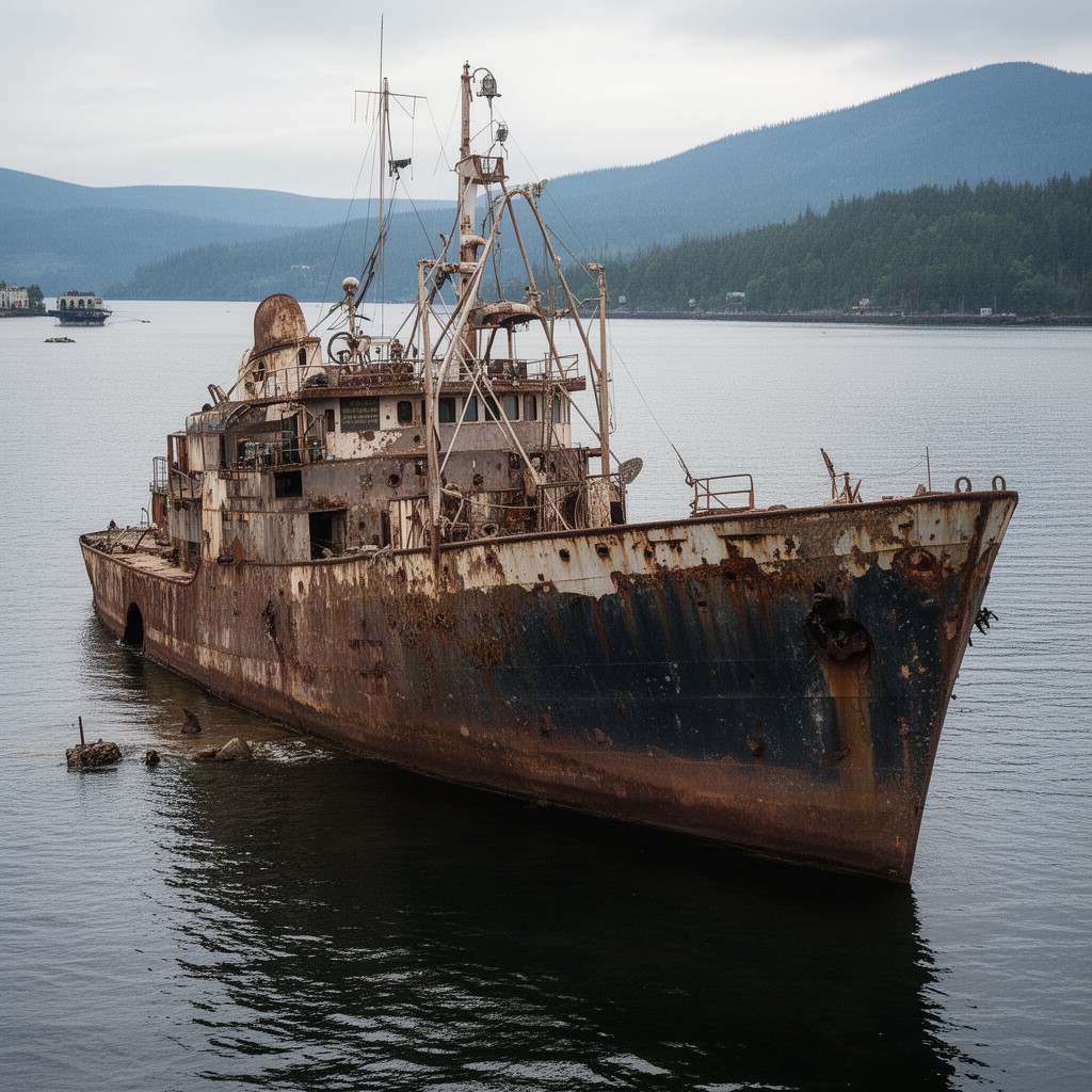 AI-generated illustration of Walter L. Frost shipwreck