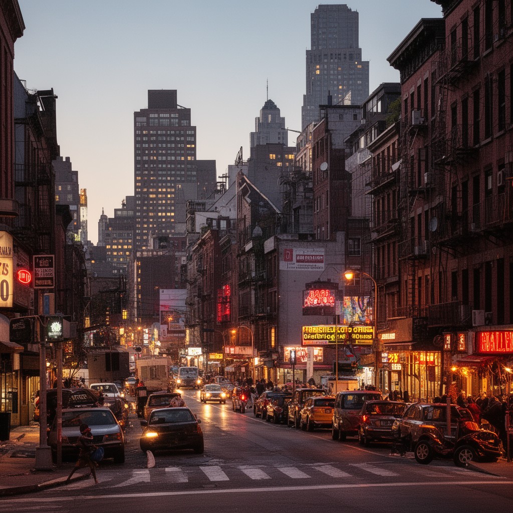 AI-generated illustration of Harlem neighborhood of Manhattan