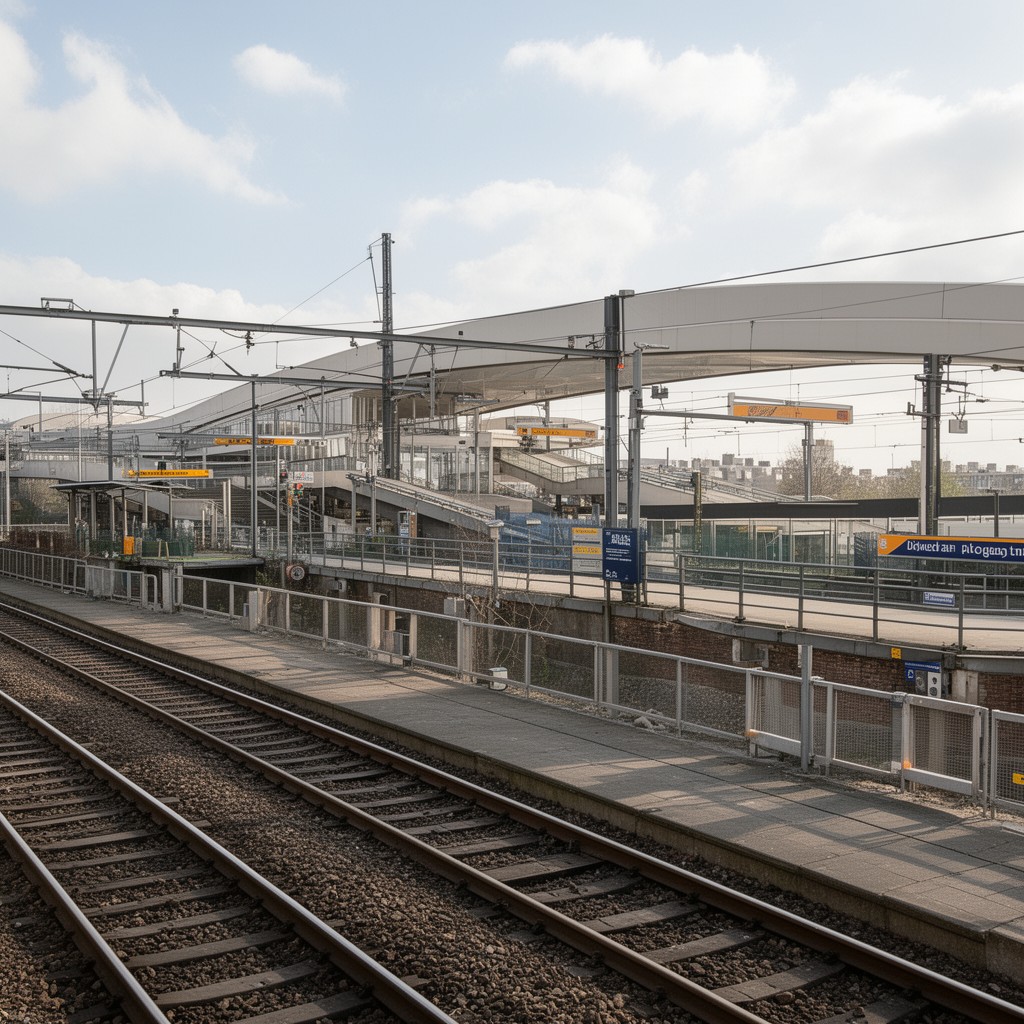 AI-generated illustration of Nijmegen Dukenburg railway station