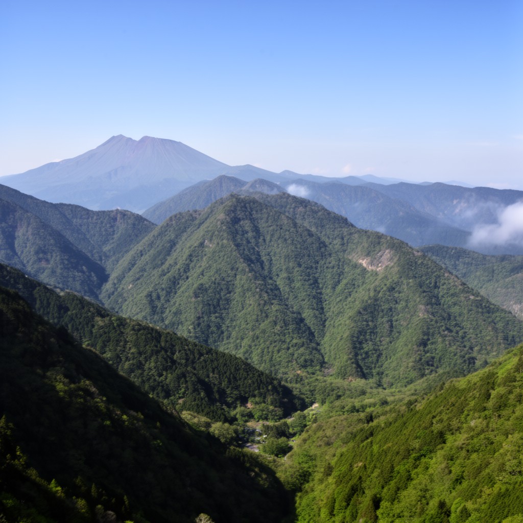 AI-generated illustration of Kyushu Mountains