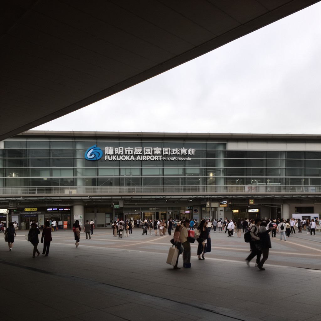 AI-generated illustration of Fukuoka Airport