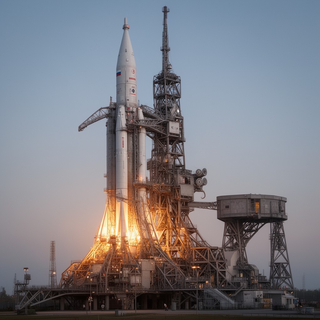 AI-generated illustration of Proton rocket
