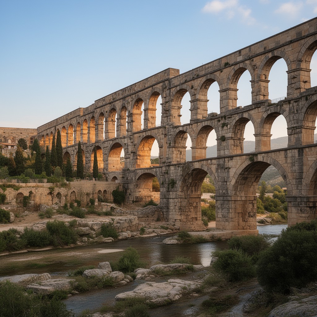 AI-generated illustration of Pont du Gard