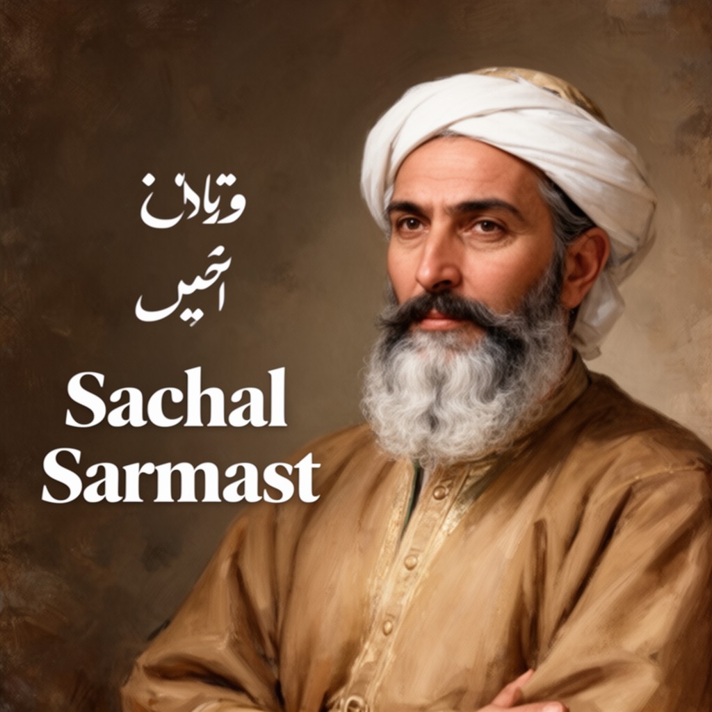 AI-generated illustration of Sachal Sarmast