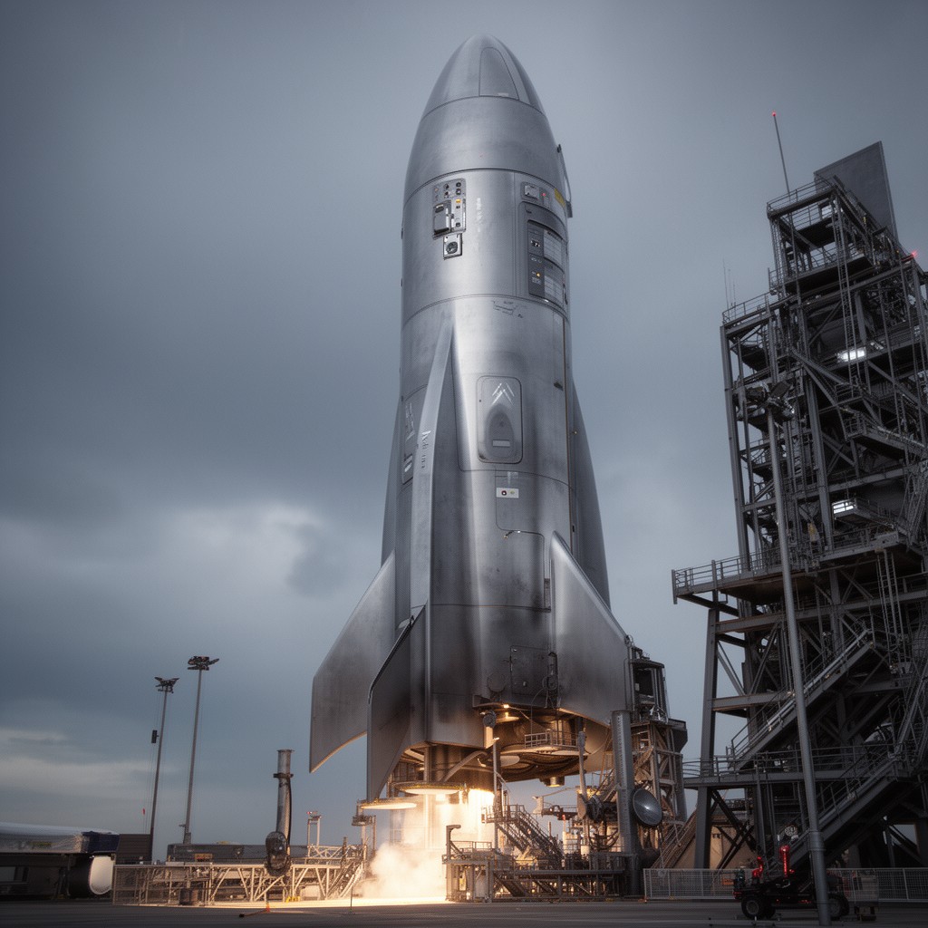 AI-generated illustration of Starship launch system