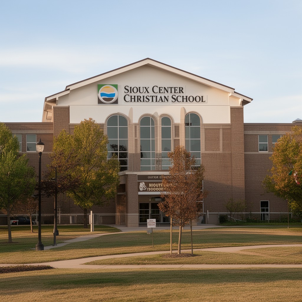 AI-generated illustration of Sioux Center Christian School