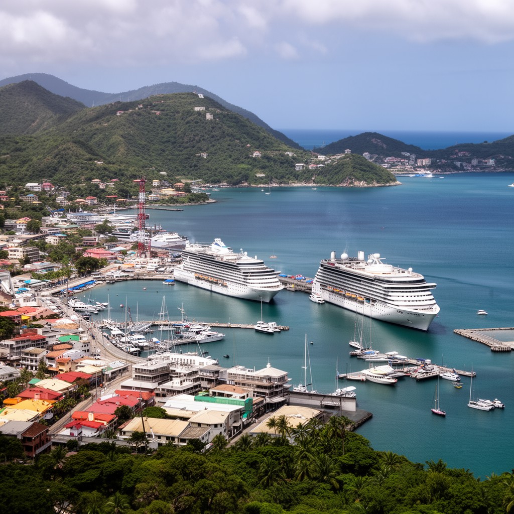 AI-generated illustration of Saint Thomas Harbor