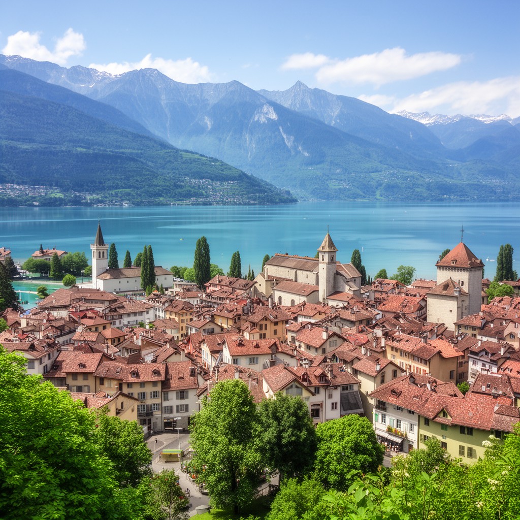 AI-generated illustration of Annecy, France