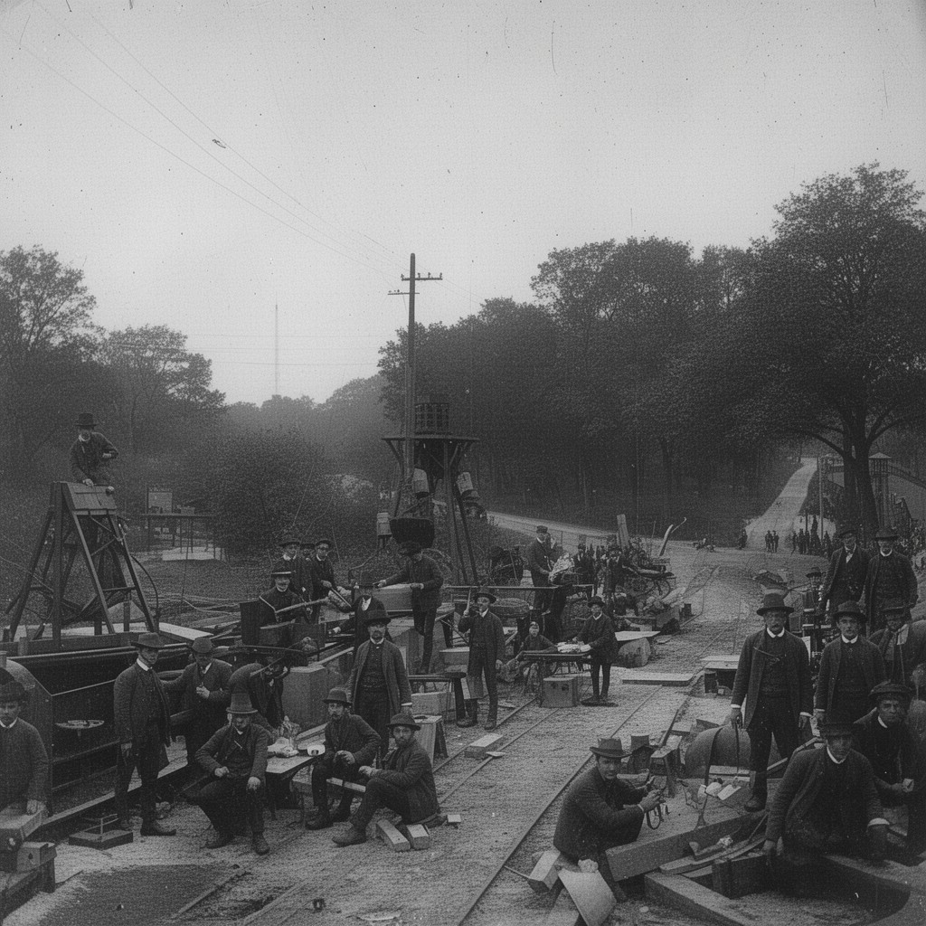 AI-generated illustration of Metropolitan Park Commission engineers