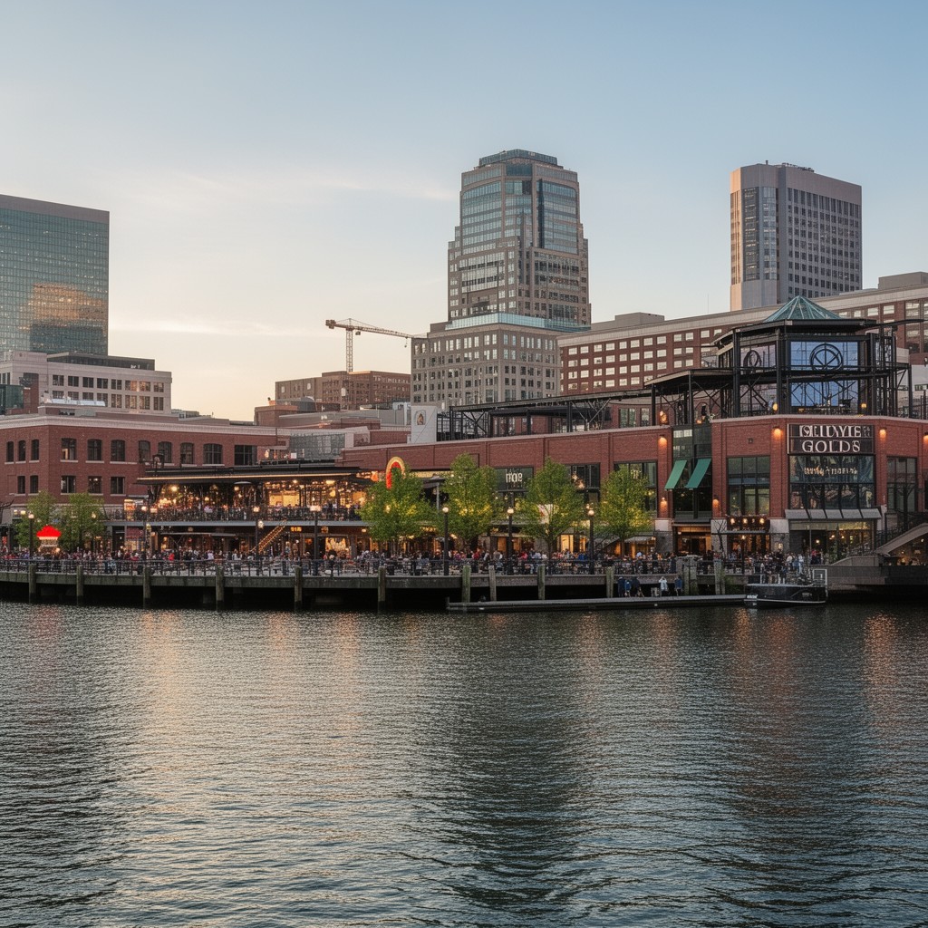 AI-generated illustration of Inner Harbor waterfront