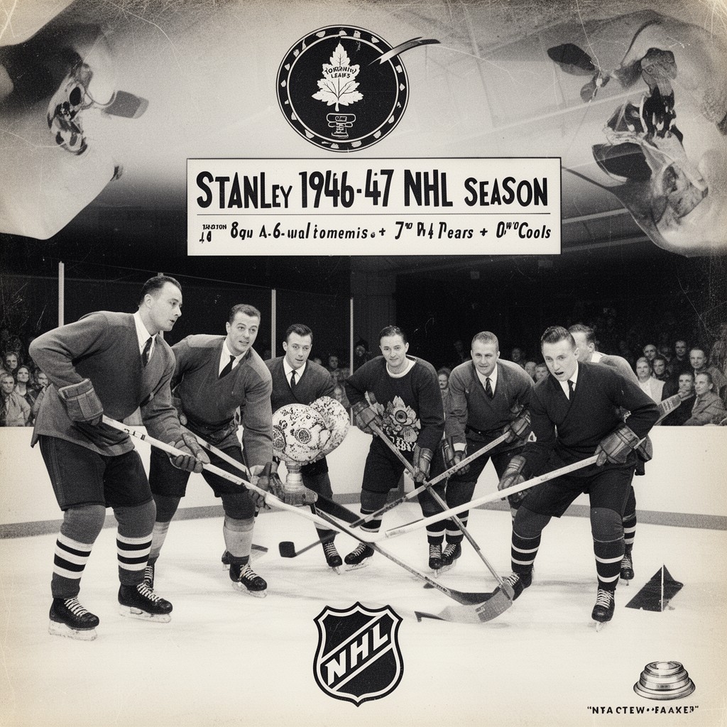 AI-generated illustration of 1946–47 NHL season