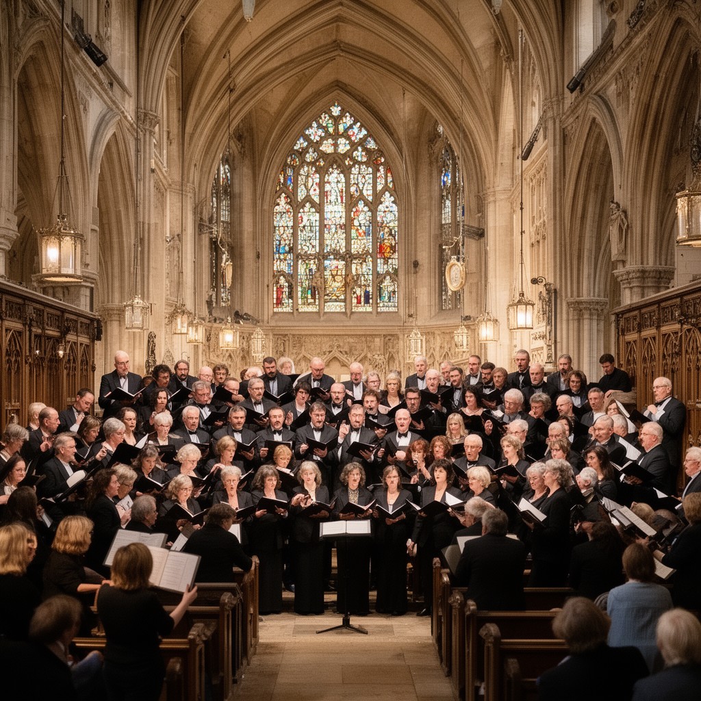 AI-generated illustration of Choir of St John’s College, Cambridge