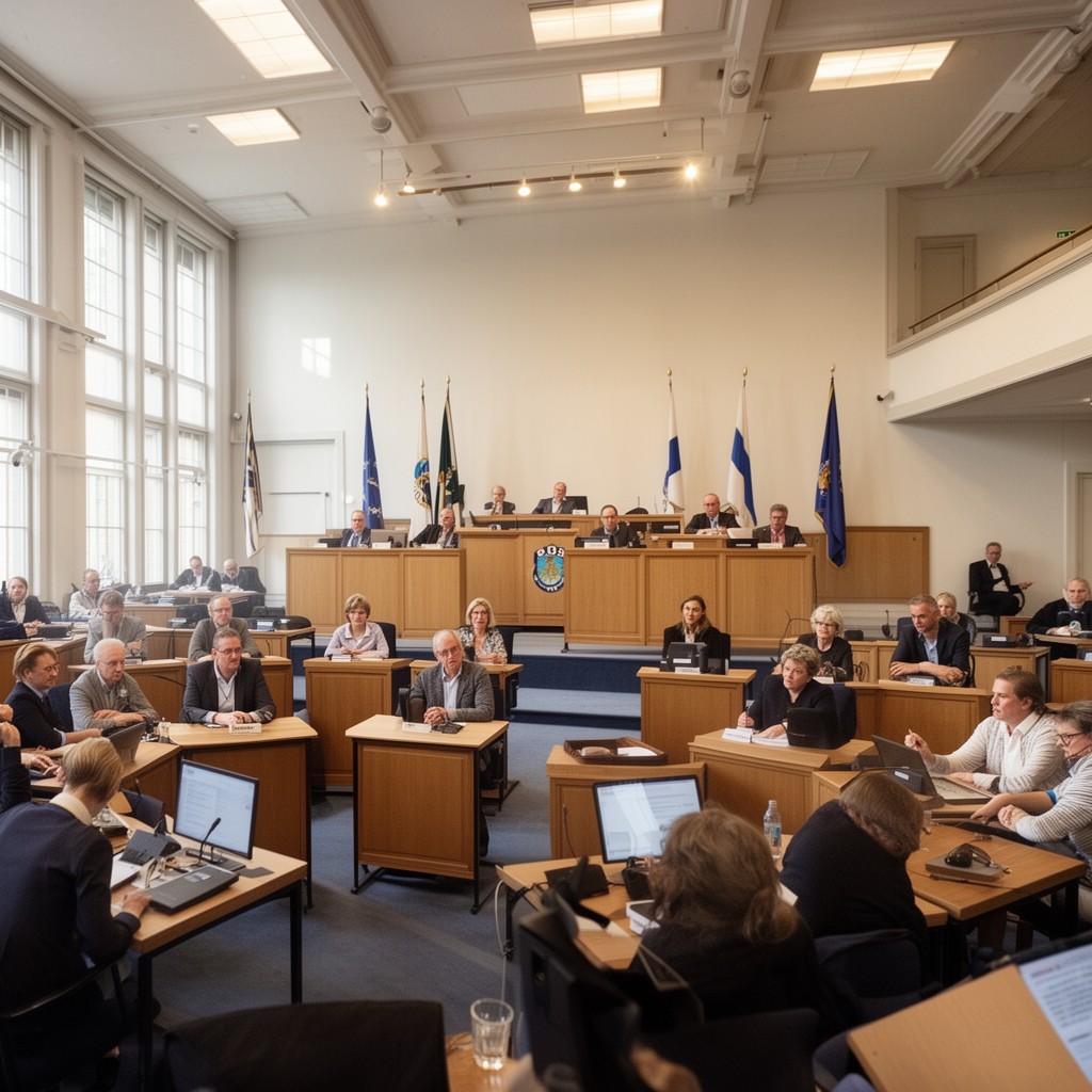 AI-generated illustration of municipal council of Leiden